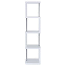  Coaster Furniture Baxter 801418 67-inch 4-shelf Bookshelf - White and Chrome IMAGE 8