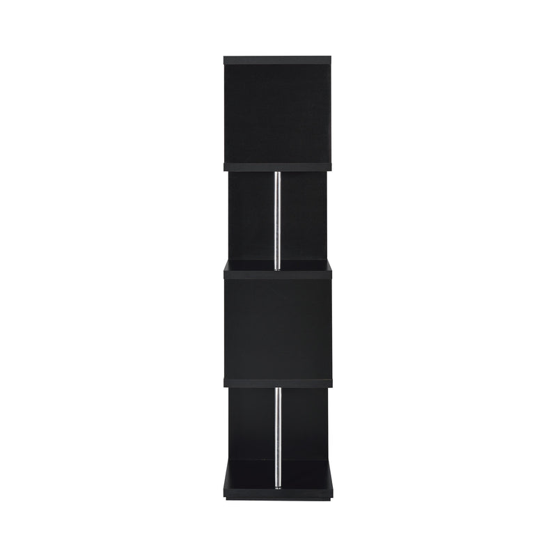 Coaster Furniture Baxter 801419 67-inch 4-shelf Bookshelf - Black and Chrome IMAGE 6
