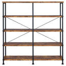  Coaster Furniture Analiese 801543 63-inch 4-shelf Double Bookshelf - Rustic Nutmeg IMAGE 2