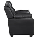  Coaster Furniture Finley 506552 Upholstered Padded Arm Tufted Loveseat - Black IMAGE 6
