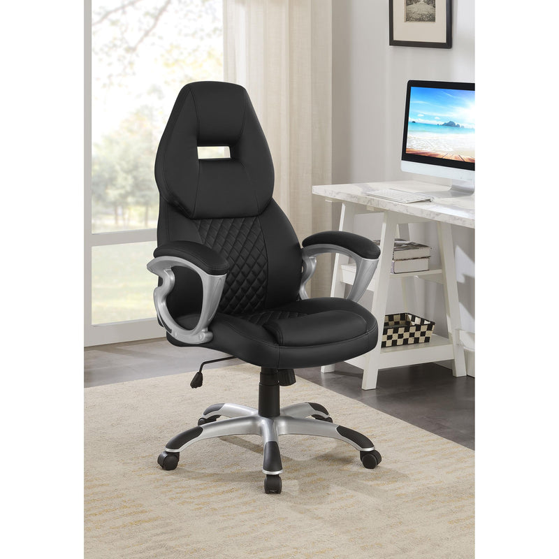  Coaster Furniture Bruce 801296 Upholstered Adjustable Home Office Desk Chair - Black IMAGE 9