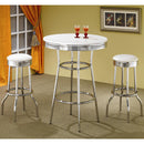  Coaster Furniture Retro 2299W Upholstered Metal Swivel Bar Stool - White (Set of 2) IMAGE 3