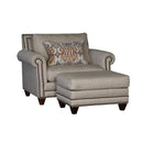 Mayo Furniture Fabric Ottoman 9000F50 Ottoman - Runaround Beige IMAGE 2