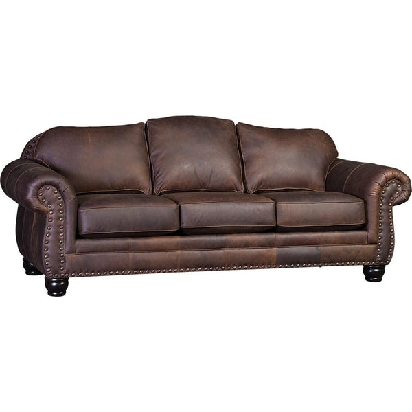 Mayo Furniture Stationary Leather Sofa 3180L10 Sofa - Flea Market Bomber Brown IMAGE 1