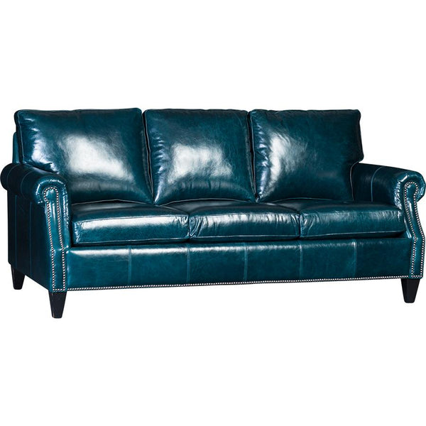 Mayo Furniture Stationary Leather Sofa 3311L Sofa - Monte Cristo Peacock IMAGE 1