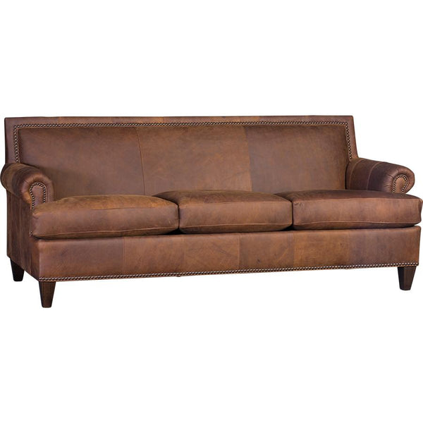 Mayo Furniture Stationary Leather Sofa 5015L Sofa - Flea Market Whiskey IMAGE 1