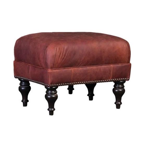 Mayo Furniture Leather Ottoman 3419L50 Ottoman - Flea Market Oxblood IMAGE 1