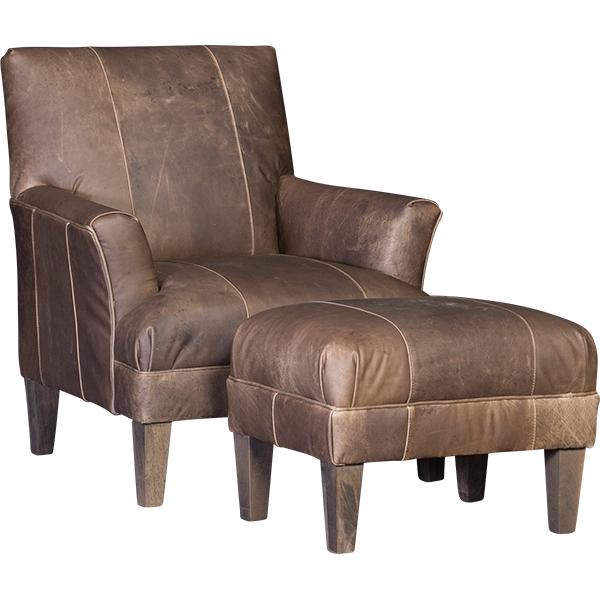 Mayo Furniture Stationary Leather Chair 8631L40 Chair - Tenby Putty IMAGE 2