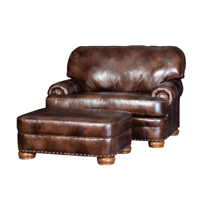 Mayo Furniture Stationary Leather Chair 3620L40 Chair - Heirloom Bach Brown IMAGE 2