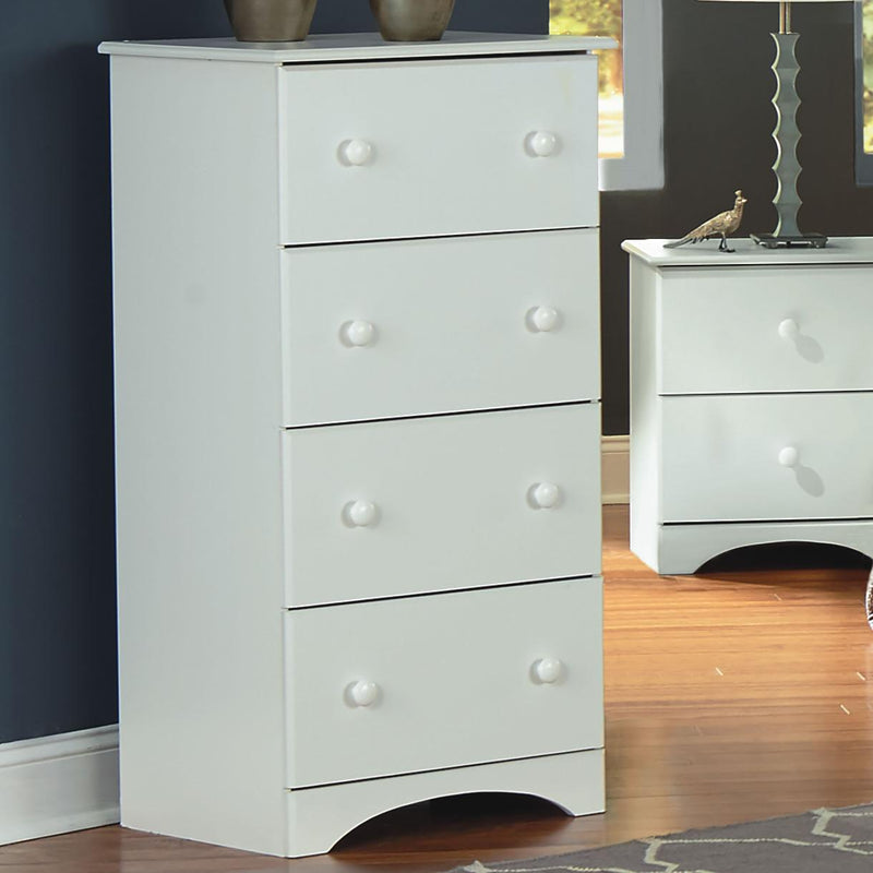 Perdue Woodworks White 4-Drawer Chest 14234 IMAGE 2