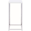  Coaster Furniture Edmund 930014 Square Accent Side Table - White High Gloss and Chrome IMAGE 3