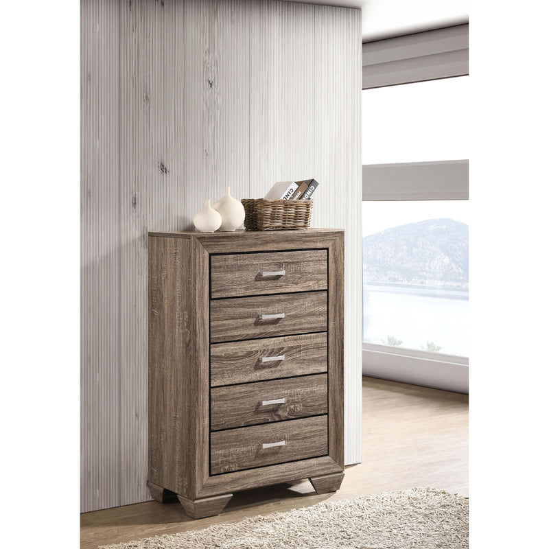  Coaster Furniture Kauffman 204195 5-Drawer Bedroom Chest - Washed Taupe IMAGE 9