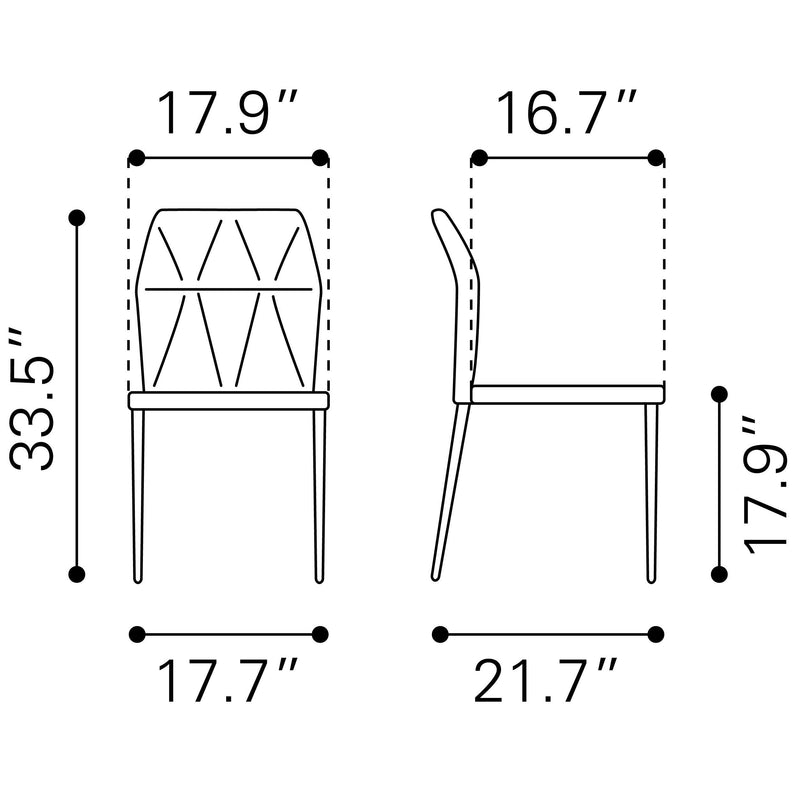 Zuo Revolution 100761 Dining Chair - Black IMAGE 9