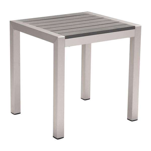 Zuo Cosmopolitan 703838 Side Table - Grey & Silver IMAGE 1