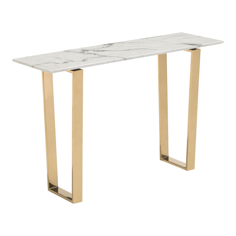 Zuo Atlas 100654 Console Table - White & Gold IMAGE 1