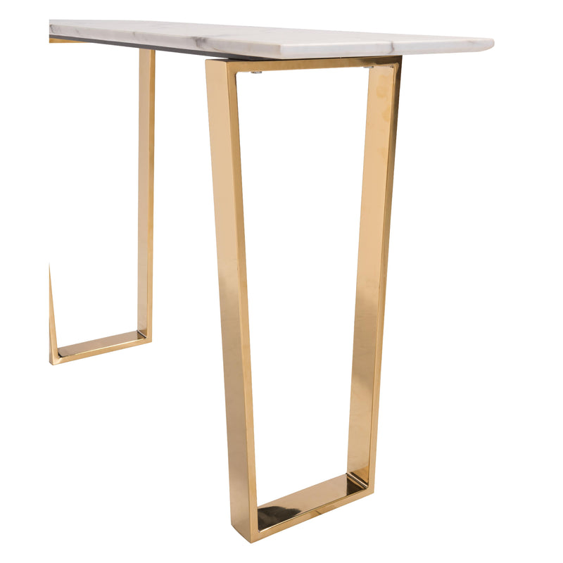 Zuo Atlas 100654 Console Table - White & Gold IMAGE 4