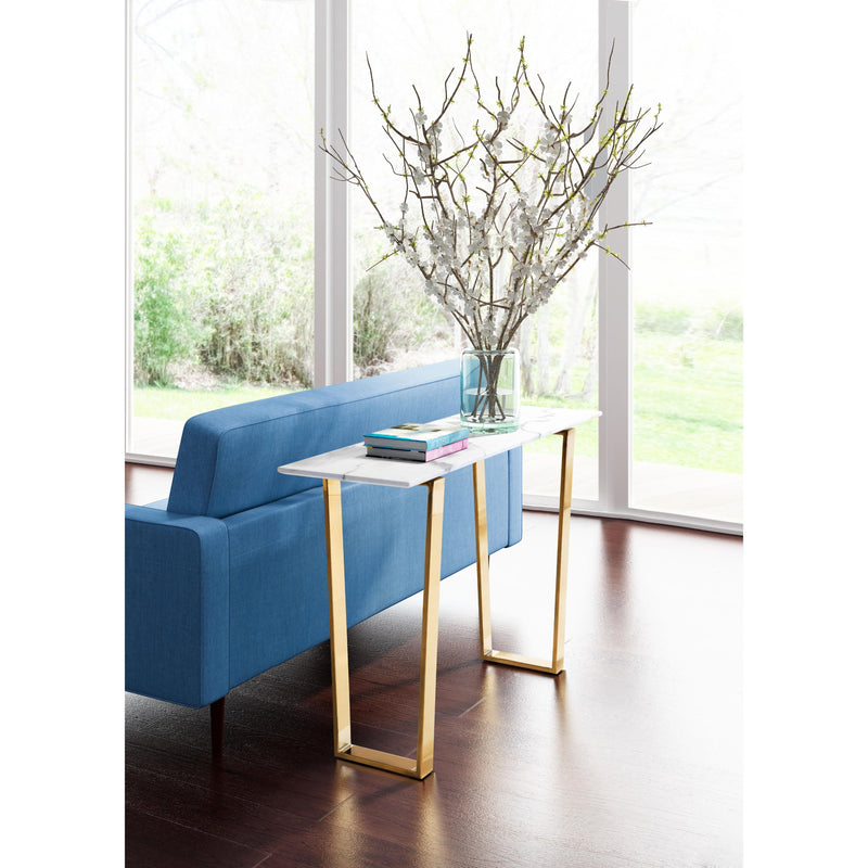 Zuo Atlas 100654 Console Table - White & Gold IMAGE 8