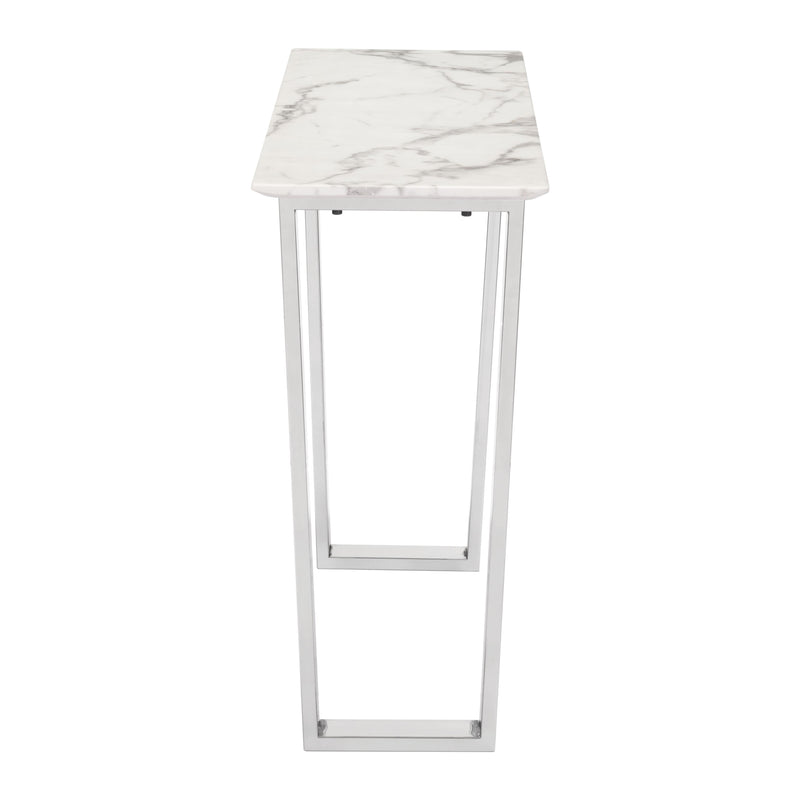 Zuo Atlas 100709 Console Table - White & Silver IMAGE 2