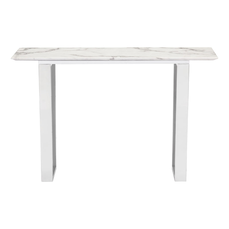 Zuo Atlas 100709 Console Table - White & Silver IMAGE 3