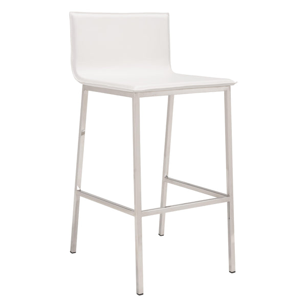 Zuo Marina 100645 Barstool - White IMAGE 1