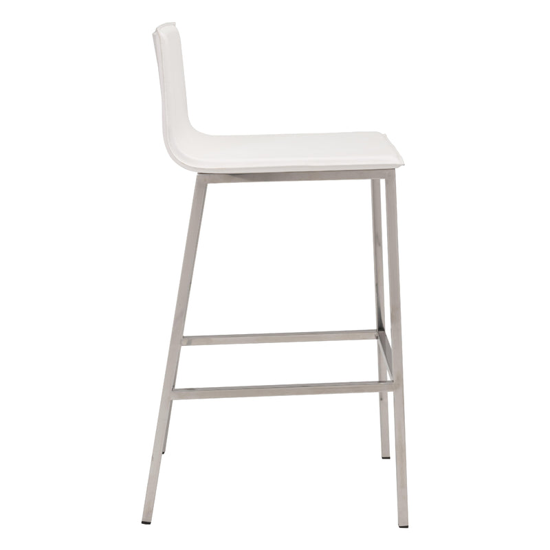 Zuo Marina 100645 Barstool - White IMAGE 2
