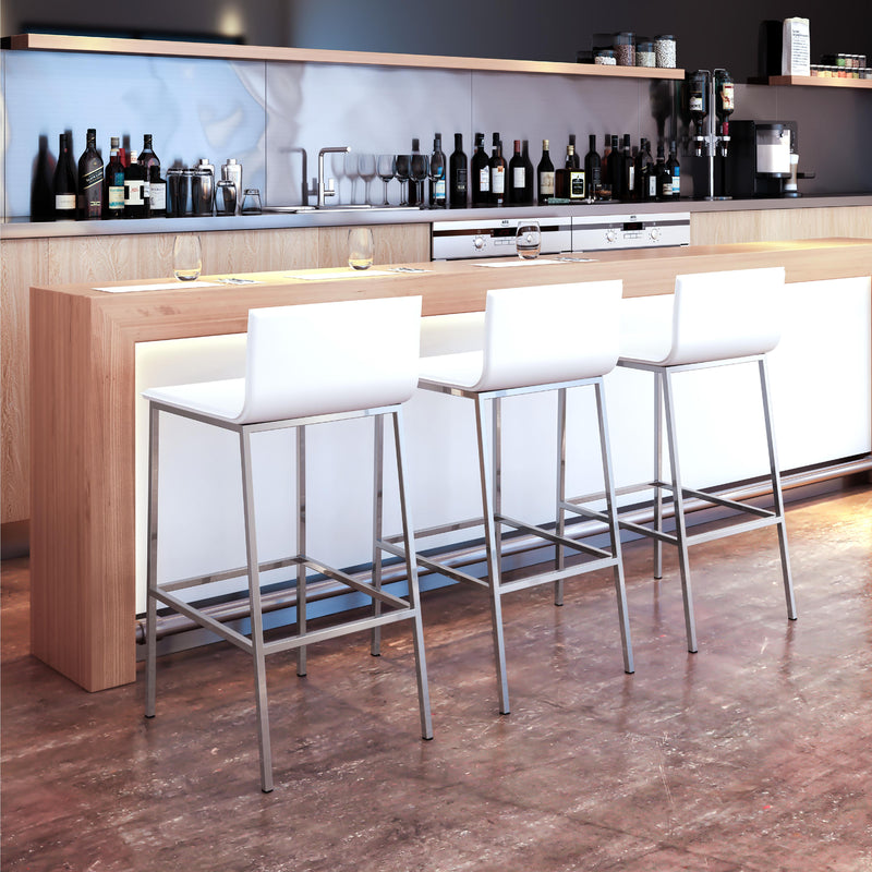Zuo Marina 100645 Barstool - White IMAGE 7