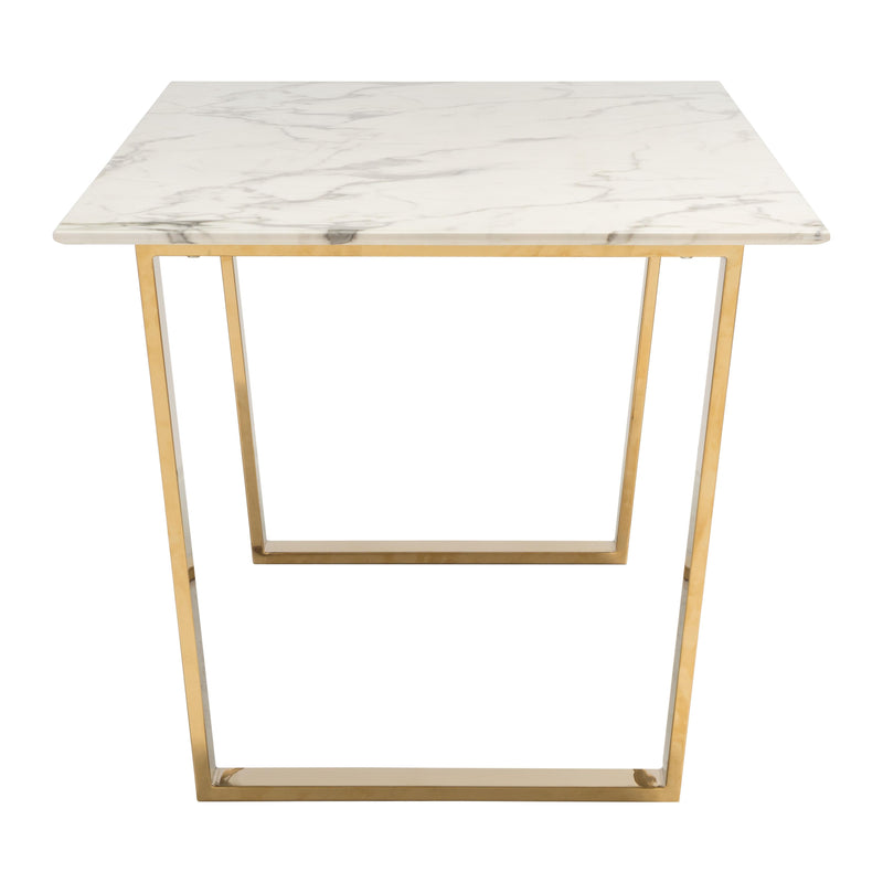 Zuo Atlas 100652 Dining Table - White & Gold IMAGE 2