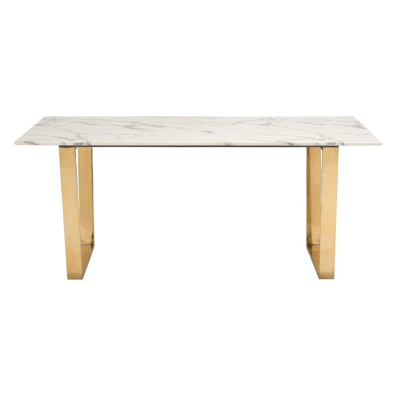 Zuo Atlas 100652 Dining Table - White & Gold IMAGE 3