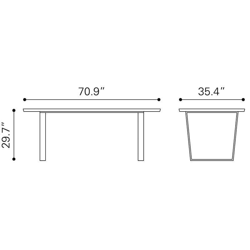 Zuo Atlas 100652 Dining Table - White & Gold IMAGE 9