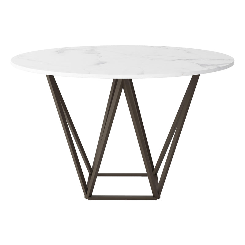 Zuo Round Tintern Dining Table with Faux Marble Top and Pedestal Base 100715 IMAGE 2