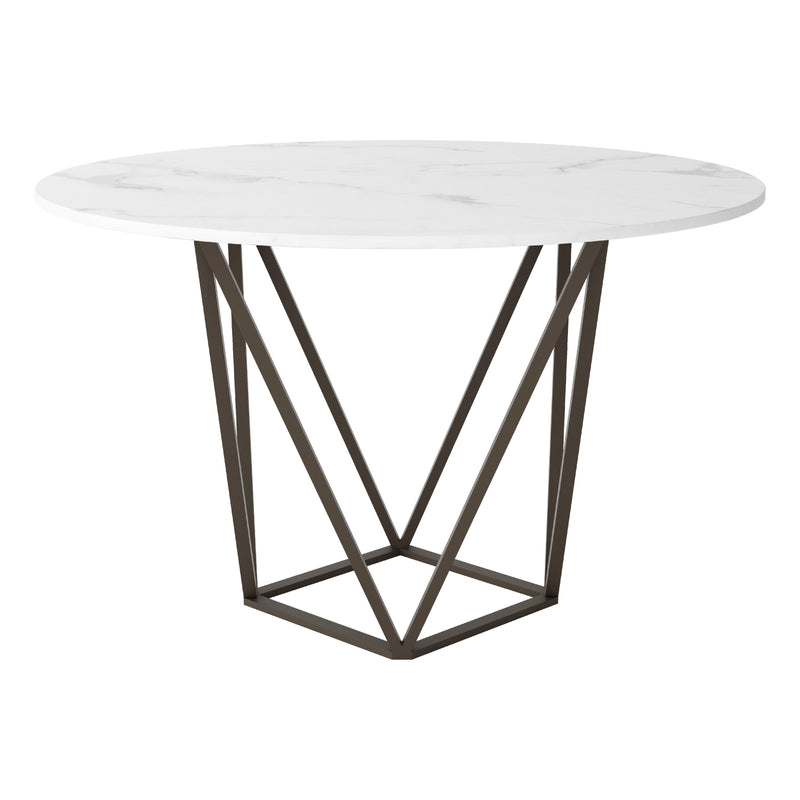 Zuo Round Tintern Dining Table with Faux Marble Top and Pedestal Base 100715 IMAGE 3