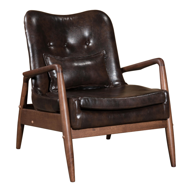 Zuo Bully 100535 Lounge Chair & Ottoman - Brown IMAGE 2