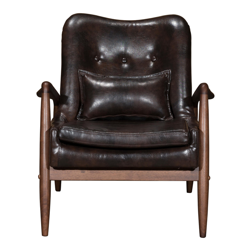 Zuo Bully 100535 Lounge Chair & Ottoman - Brown IMAGE 4