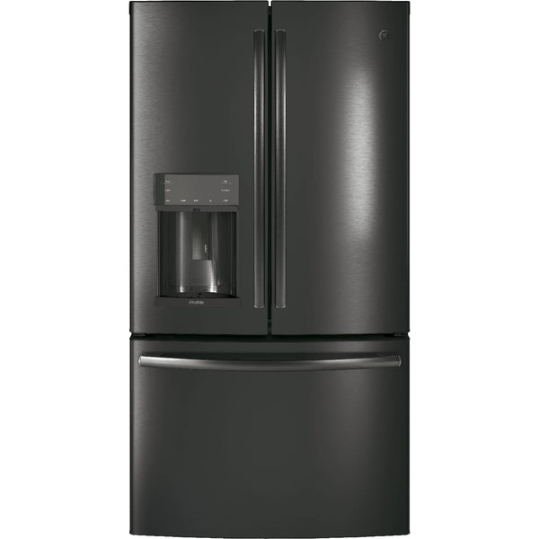 GE Profile 36-inch, 22.2 cu.ft. Counter-Depth French 3-Door Refrigerator with Water and Ice Dispensing System PYE22KBLTS IMAGE 1