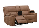 463-86P/97317 Southern Motion Revive Leather Triple PWR HR Console LS - Oasis Butternut