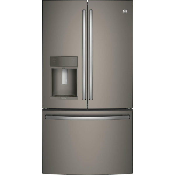 GE Profile 36-inch, 22.2 cu.ft. Counter-Depth French 3-Door Refrigerator with Water and Ice Dispensing System PYE22KMKES IMAGE 1