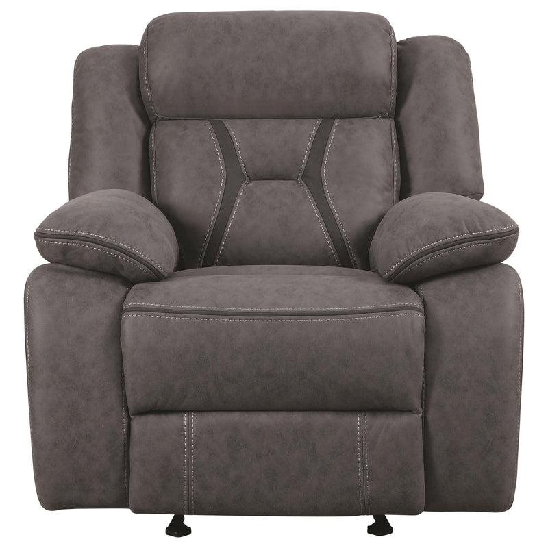  Coaster Furniture Higgins 602263 Upholstered Glider Recliner Chair - Grey IMAGE 1