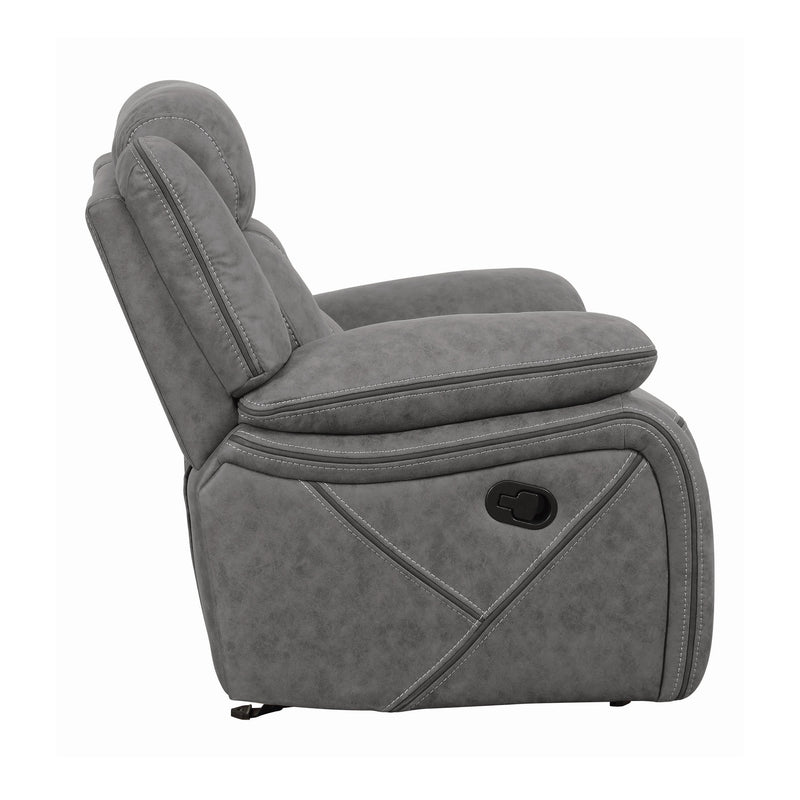  Coaster Furniture Higgins 602263 Upholstered Glider Recliner Chair - Grey IMAGE 6
