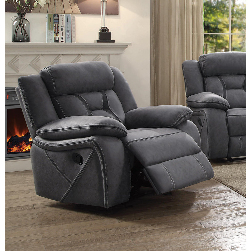  Coaster Furniture Higgins 602263 Upholstered Glider Recliner Chair - Grey IMAGE 7