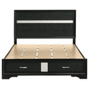  Coaster Furniture Miranda 206361Q 51-inch Wood Queen Storage Panel Bed - Black IMAGE 3