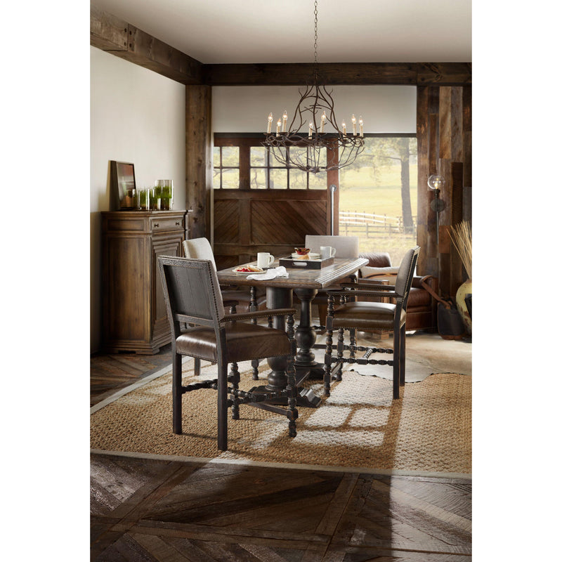 Hooker Furniture 5960-75206-BRN Balcones 60in Friendship Table with 2-12in Leaves IMAGE 4