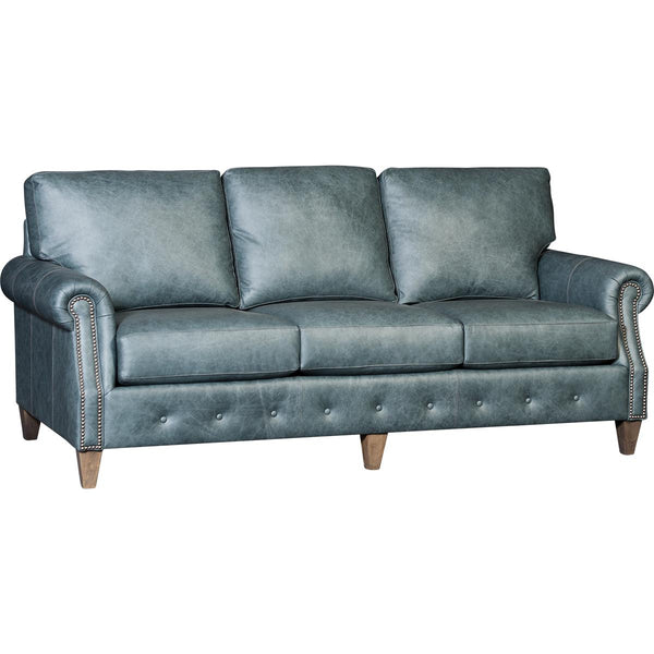Mayo Furniture Stationary Leather Sofa 4040L10 Sofa - Omaha Winter Lake IMAGE 1