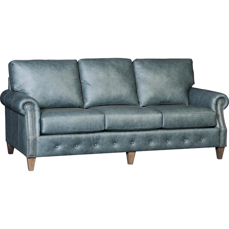 Mayo Furniture Stationary Leather Sofa 4040L10 Sofa - Omaha Winter Lake IMAGE 1