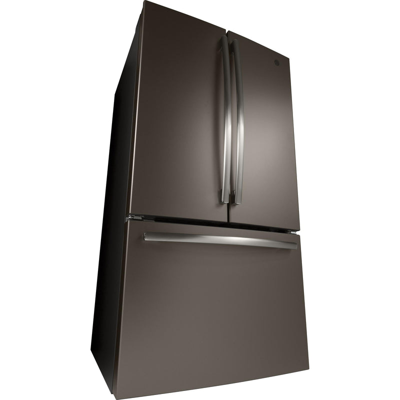 GE 36-inch, 27 cu.ft. Freestanding French 3-Door Refrigerator with Internal Water Dispenser GNE27JMMES IMAGE 3