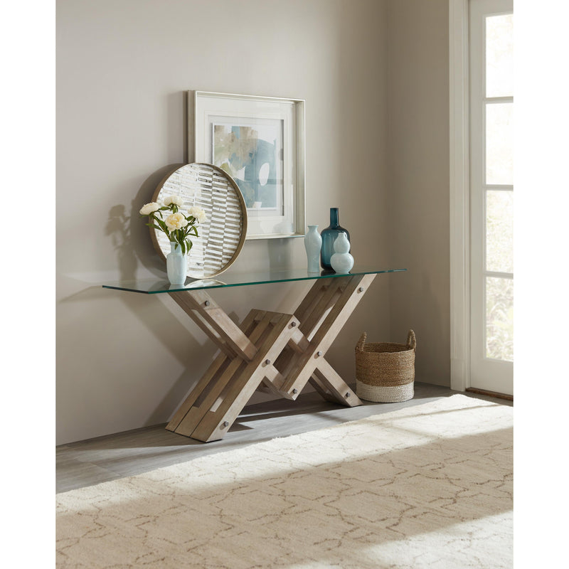 Hooker Furniture 6050-85001-GRY Affinity Glass Top Accent Console IMAGE 3