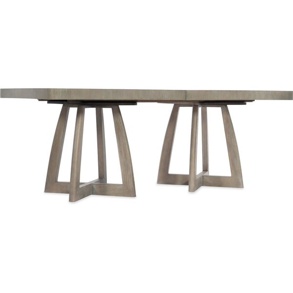 Hooker Furniture 6050-75206-GRY Affinity 78in Rectangle Pedestal Dining Table with 2-18in Leaves IMAGE 1