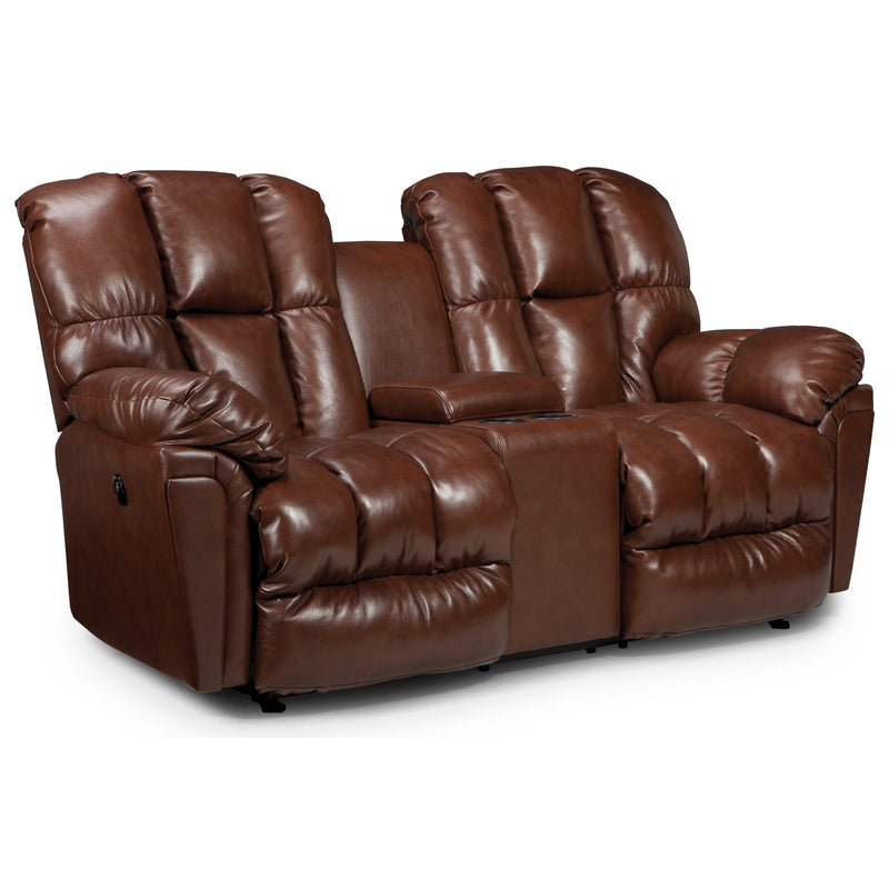 Best Home Furnishings Lucas Power Reclining Leather Loveseat with Console L856CQ4 73254L IMAGE 1