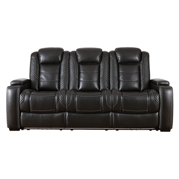 Signature Design by Ashley Party Time Power Reclining Leather Look Sofa 3700315 IMAGE 1