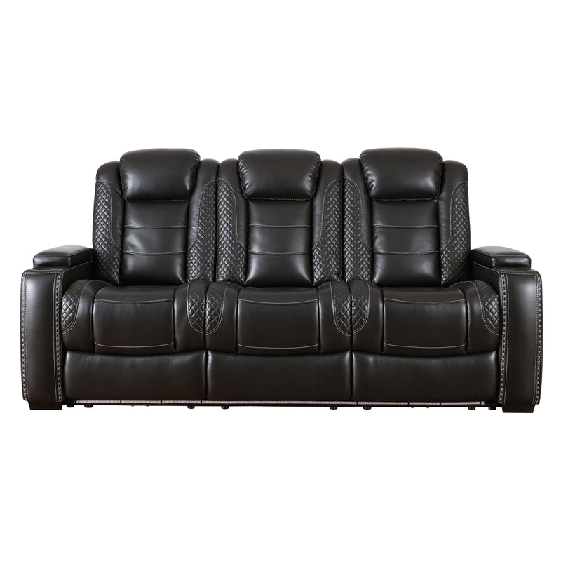 Signature Design by Ashley Party Time Power Reclining Leather Look Sofa 3700315 IMAGE 1