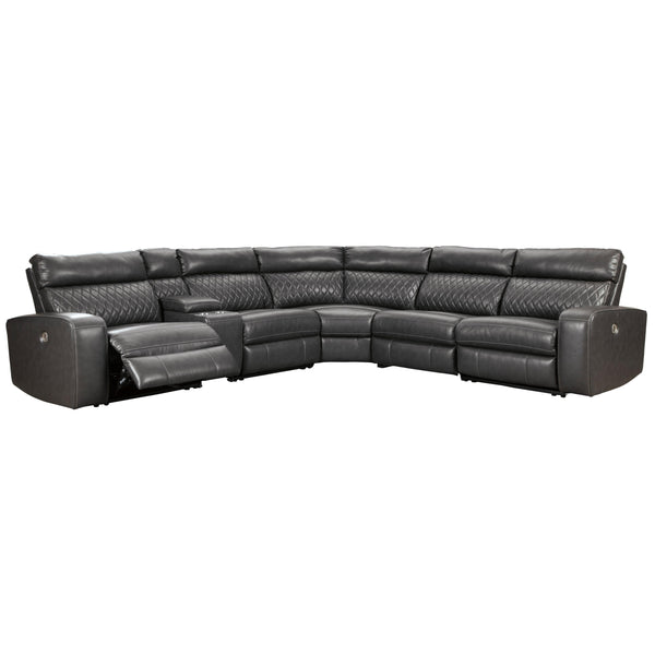 Signature Design by Ashley Samperstone Power Reclining Leather Look 6 pc Sectional 5520358/5520357/5520319/5520377/5520346/5520362 IMAGE 1
